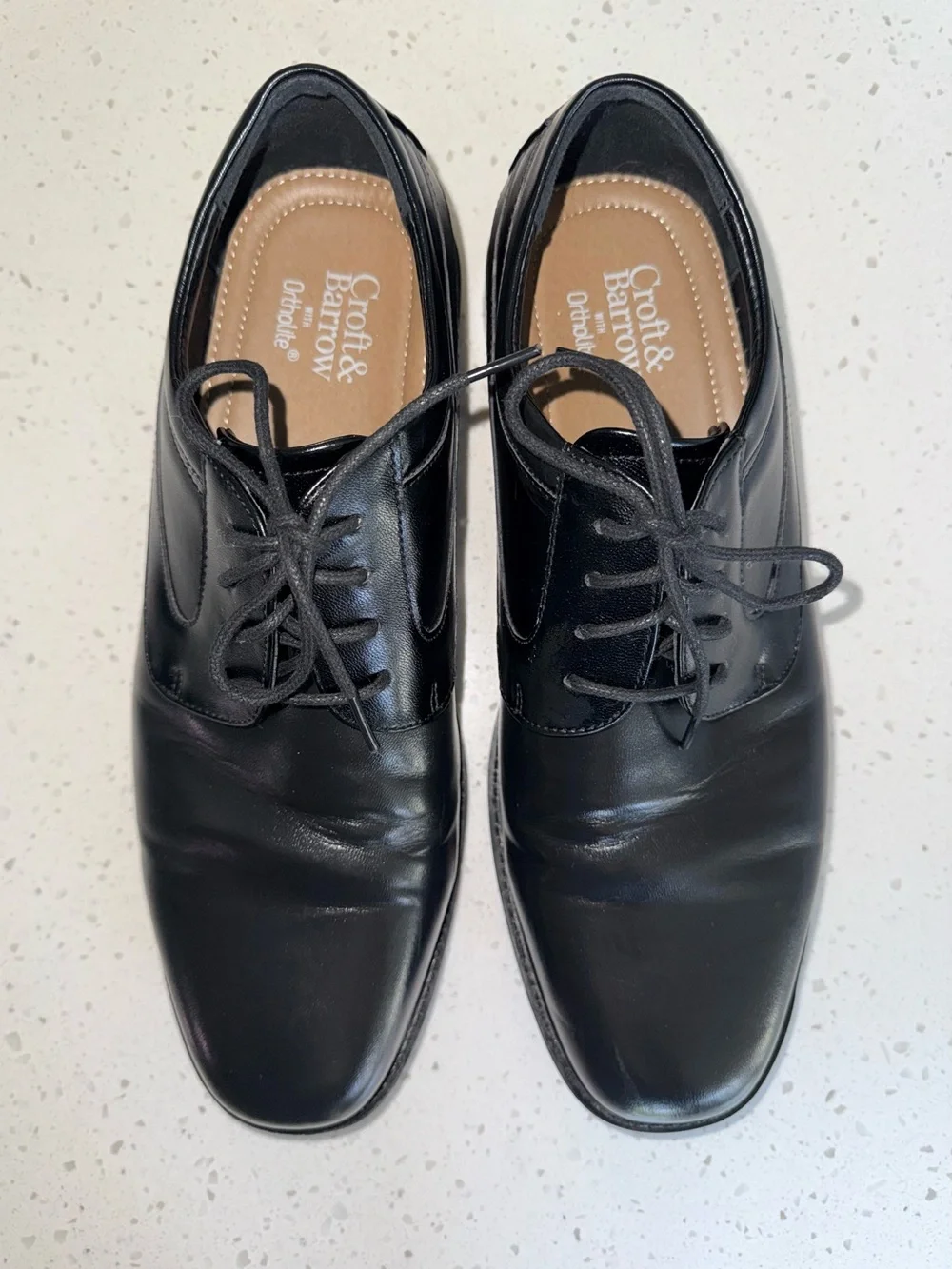 croft & barrow Black Leather Men’s Lace-Up Derby Shoes